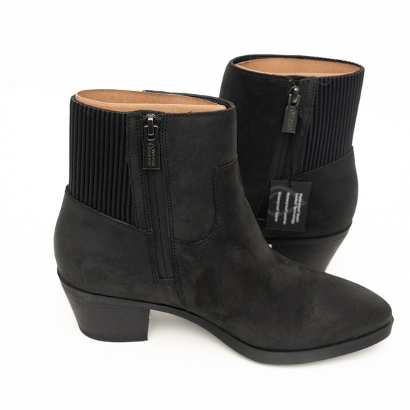 Vionic -  Shantelle Black Waterproof Nubuck Leather Ankle Boots - Wide Width - Picture 11 of 14